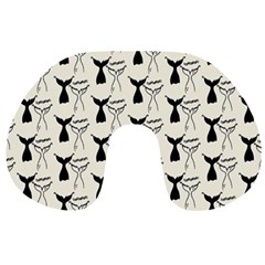 Black And White Mermaid Tail Travel Neck Pillow by ConteMonfrey