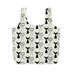 Black And White Mermaid Tail Full Print Recycle Bag (m) by ConteMonfrey