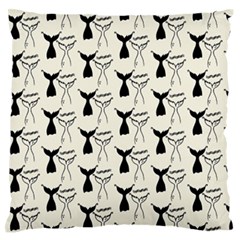 Black And White Mermaid Tail Large Flano Cushion Case (two Sides) by ConteMonfrey