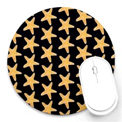 Starfish Minimalist  Round Mousepad by ConteMonfrey