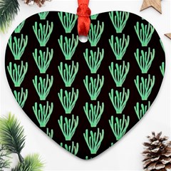 Watercolor Seaweed Black Heart Ornament (two Sides) by ConteMonfrey