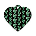 Watercolor Seaweed Black Dog Tag Heart (Two Sides) Back