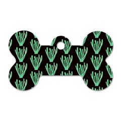 Watercolor Seaweed Black Dog Tag Bone (two Sides) by ConteMonfrey