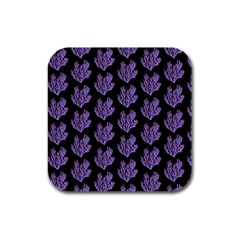 Black Seaweed Rubber Square Coaster (4 Pack) by ConteMonfrey