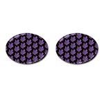 Black Seaweed Cufflinks (Oval) Front(Pair)