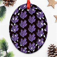 Black Seaweed Oval Filigree Ornament (two Sides)