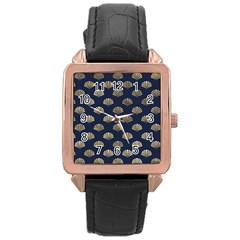 Cute Sea Shells  Rose Gold Leather Watch  by ConteMonfrey