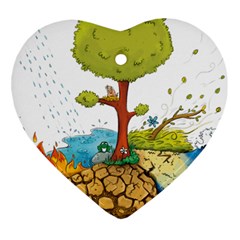 Natural Disaster Flood Earthquake Ornament (heart) by Jancukart