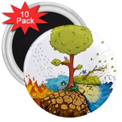 Natural Disaster Flood Earthquake 3  Magnets (10 Pack) 