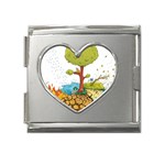 Natural Disaster Flood Earthquake Mega Link Heart Italian Charm (18mm) Front