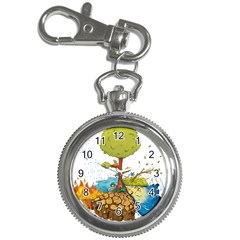 Natural Disaster Flood Earthquake Key Chain Watches by Jancukart