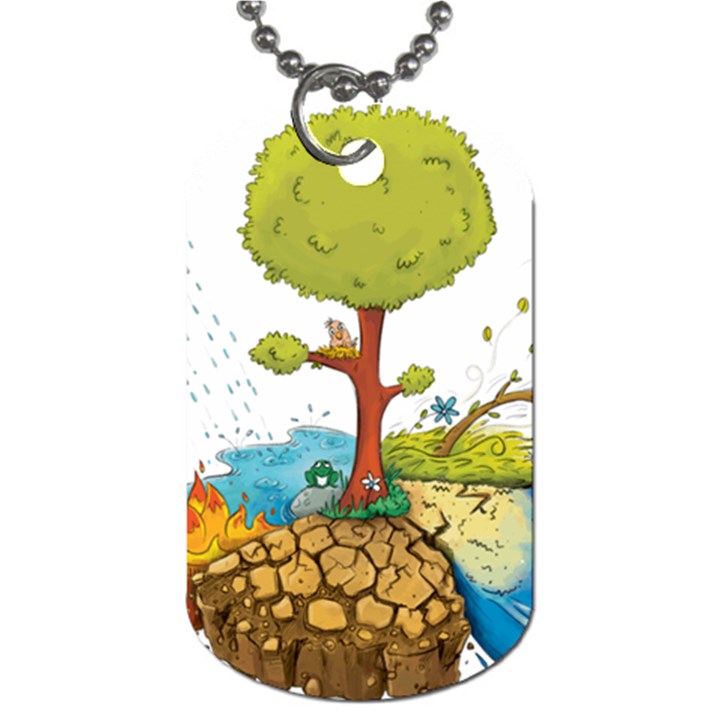 Natural Disaster Flood Earthquake Dog Tag (Two Sides)