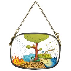 Natural Disaster Flood Earthquake Chain Purse (two Sides)