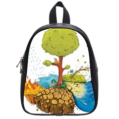 Natural Disaster Flood Earthquake School Bag (small) by Jancukart