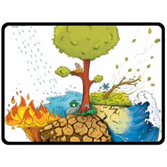 Natural Disaster Flood Earthquake Fleece Blanket (large) 