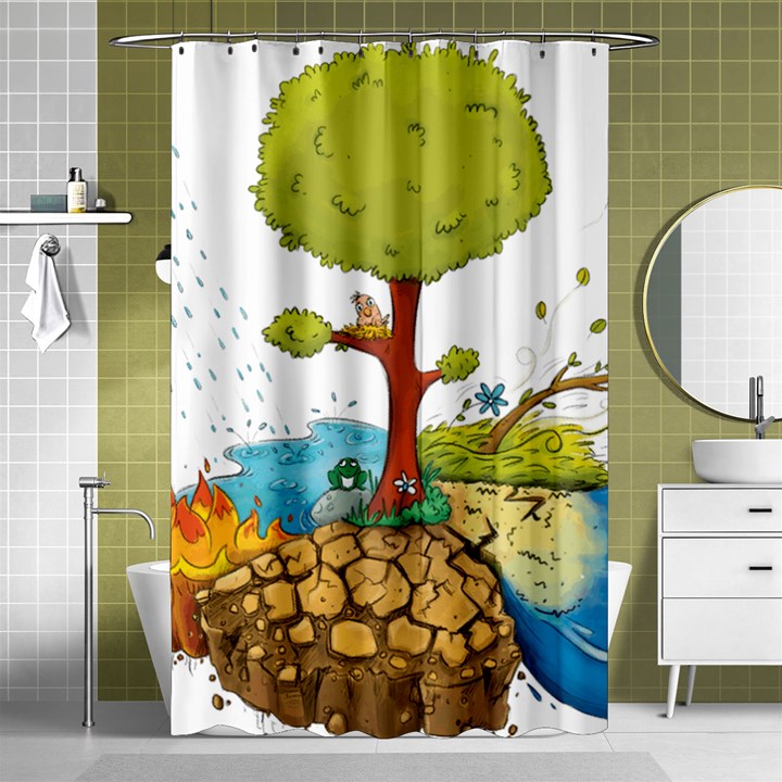 Natural Disaster Flood Earthquake Shower Curtain 48  x 72  (Small) 