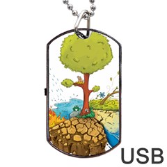 Natural Disaster Flood Earthquake Dog Tag Usb Flash (one Side) by Jancukart