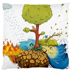 Natural Disaster Flood Earthquake Large Cushion Case (two Sides) by Jancukart