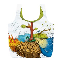 Natural Disaster Flood Earthquake Full Print Recycle Bag (l) by Jancukart