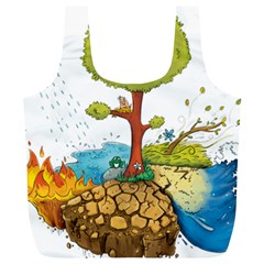 Natural Disaster Flood Earthquake Full Print Recycle Bag (xl) by Jancukart