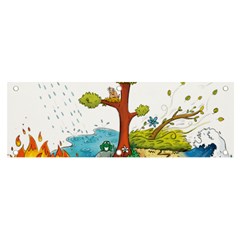 Natural Disaster Flood Earthquake Banner And Sign 6  X 2 