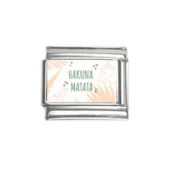 Hakuna Matata Tropical Leaves With Inspirational Quote Italian Charm (9mm) by Jancukart