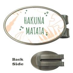 Hakuna Matata Tropical Leaves With Inspirational Quote Money Clips (oval) 