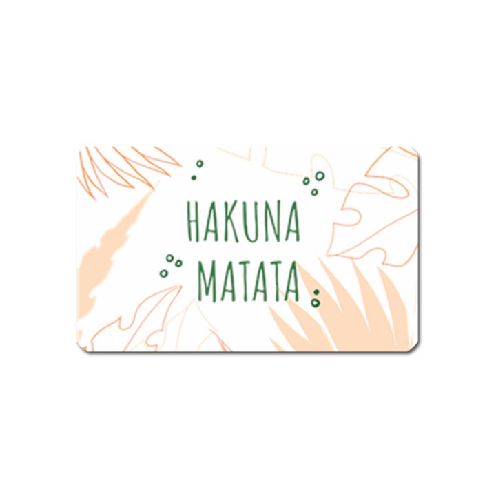 Hakuna Matata Tropical Leaves With Inspirational Quote Magnet (Name Card)