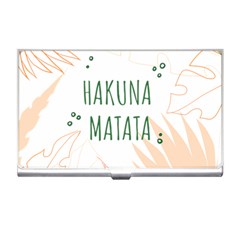 Hakuna Matata Tropical Leaves With Inspirational Quote Business Card Holder by Jancukart