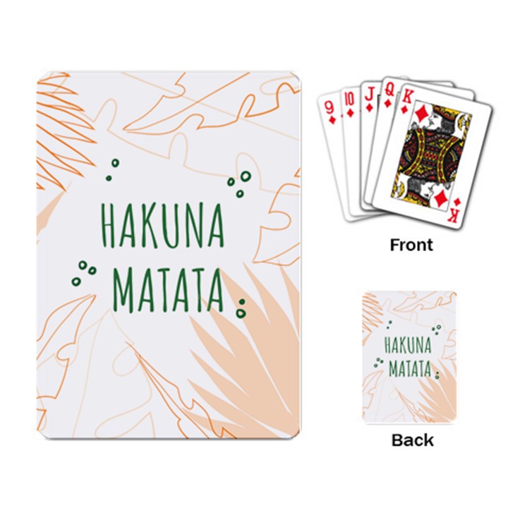 Hakuna Matata Tropical Leaves With Inspirational Quote Playing Cards Single Design (Rectangle)