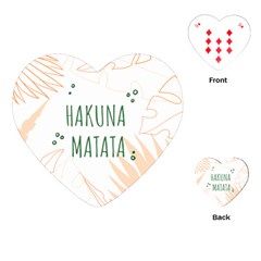 Hakuna Matata Tropical Leaves With Inspirational Quote Playing Cards Single Design (heart)