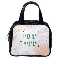 Hakuna Matata Tropical Leaves With Inspirational Quote Classic Handbag (one Side)