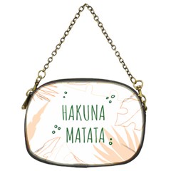 Hakuna Matata Tropical Leaves With Inspirational Quote Chain Purse (one Side) by Jancukart