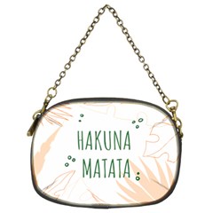 Hakuna Matata Tropical Leaves With Inspirational Quote Chain Purse (two Sides) by Jancukart