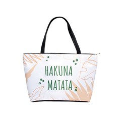 Hakuna Matata Tropical Leaves With Inspirational Quote Classic Shoulder Handbag by Jancukart