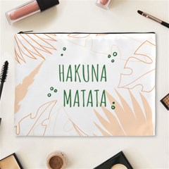 Hakuna Matata Tropical Leaves With Inspirational Quote Cosmetic Bag (xl)