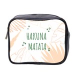 Hakuna Matata Tropical Leaves With Inspirational Quote Mini Toiletries Bag (Two Sides) Front