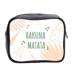 Hakuna Matata Tropical Leaves With Inspirational Quote Mini Toiletries Bag (Two Sides) Back