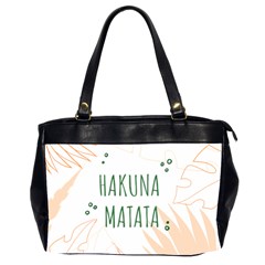 Hakuna Matata Tropical Leaves With Inspirational Quote Oversize Office Handbag (2 Sides)