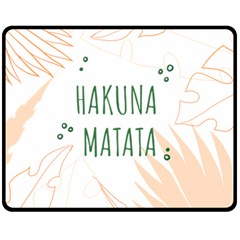 Hakuna Matata Tropical Leaves With Inspirational Quote Fleece Blanket (medium) 