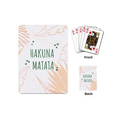 Hakuna Matata Tropical Leaves With Inspirational Quote Playing Cards Single Design (mini) by Jancukart