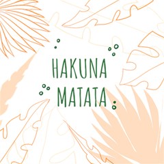 Hakuna Matata Tropical Leaves With Inspirational Quote Play Mat (rectangle)