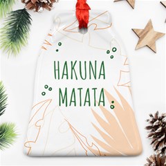 Hakuna Matata Tropical Leaves With Inspirational Quote Bell Ornament (two Sides) by Jancukart