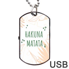 Hakuna Matata Tropical Leaves With Inspirational Quote Dog Tag Usb Flash (two Sides)