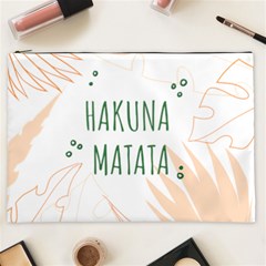 Hakuna Matata Tropical Leaves With Inspirational Quote Cosmetic Bag (xxl) by Jancukart