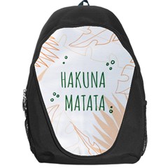 Hakuna Matata Tropical Leaves With Inspirational Quote Backpack Bag by Jancukart