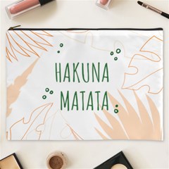 Hakuna Matata Tropical Leaves With Inspirational Quote Cosmetic Bag (xxxl) by Jancukart