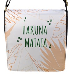 Hakuna Matata Tropical Leaves With Inspirational Quote Flap Closure Messenger Bag (s)