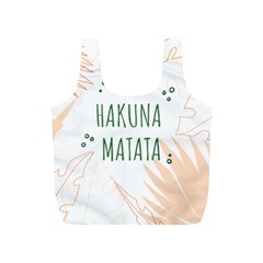 Hakuna Matata Tropical Leaves With Inspirational Quote Full Print Recycle Bag (s) by Jancukart