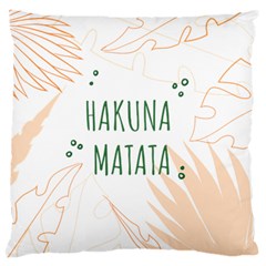 Hakuna Matata Tropical Leaves With Inspirational Quote Standard Flano Cushion Case (one Side) by Jancukart